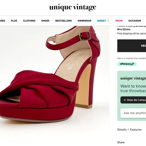 Dark Red Satin Heels - Picture 4 of 4